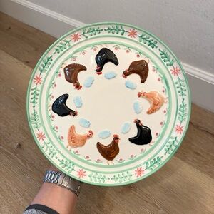 Vintage Green Ware Andrea West for Sigma The Tastesetter Plate Chicken Design